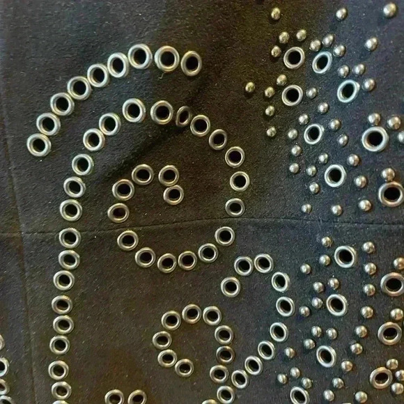 Free People Wynonna Studded Suede Embellished Black Mini Dress Leather S - Picture 10 of 13